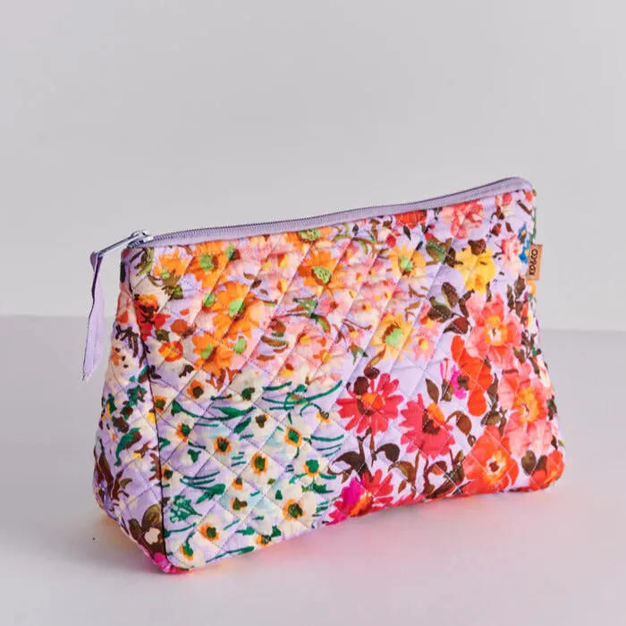 Forever Floral Lilac Quilted Cotton Toiletry Purse