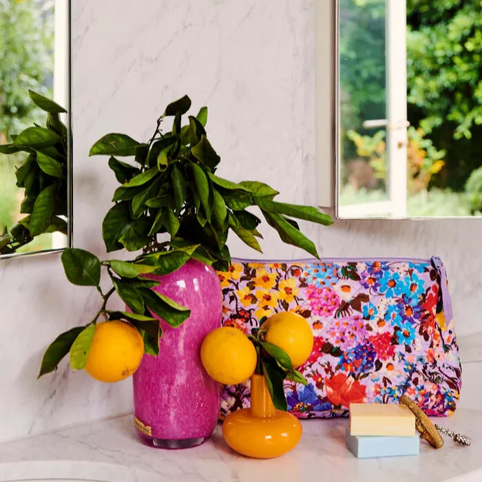 Forever Floral Lilac Quilted Cotton Toiletry Purse