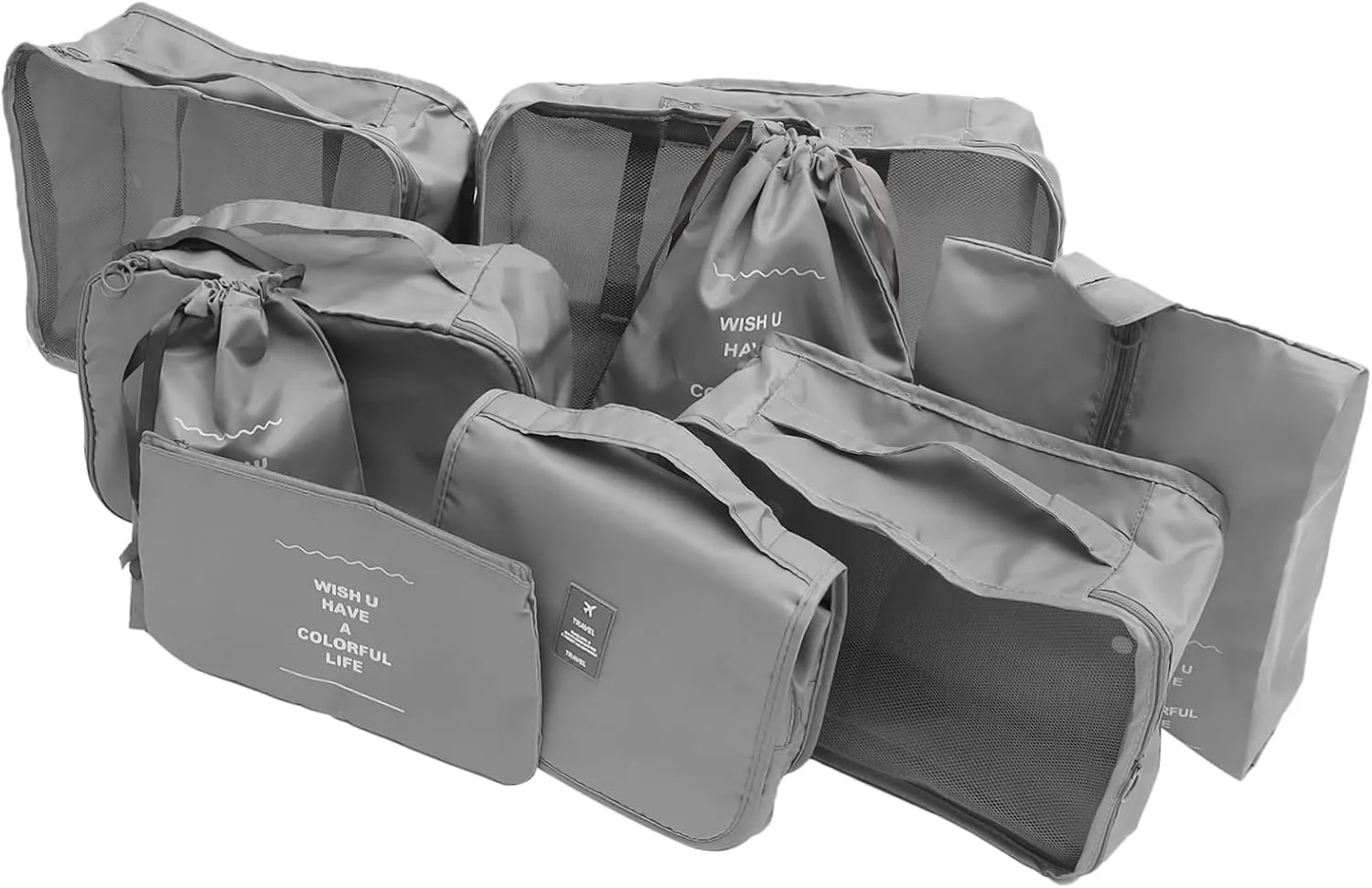 FRCOLOR Suitcase Packing Cubes Set 4pc Travel Organizer Bags Vacuum Storage Bags for Travel