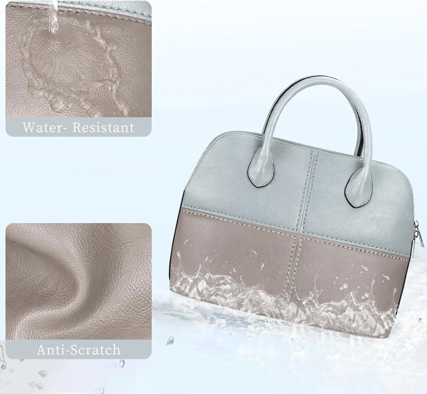 FUKUYIN Tote Purse for Women Medium Crossbody Bags Top Handle Dome Satchel Bag for Ladies Faxu Leather