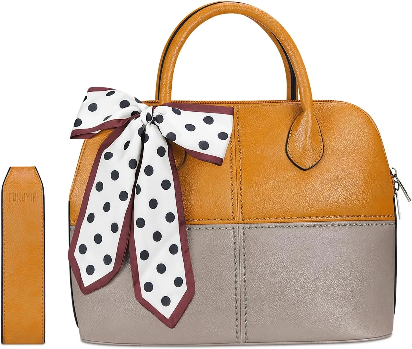FUKUYIN Tote Purse for Women Medium Crossbody Bags Top Handle Dome Satchel Bag for Ladies Faxu Leather