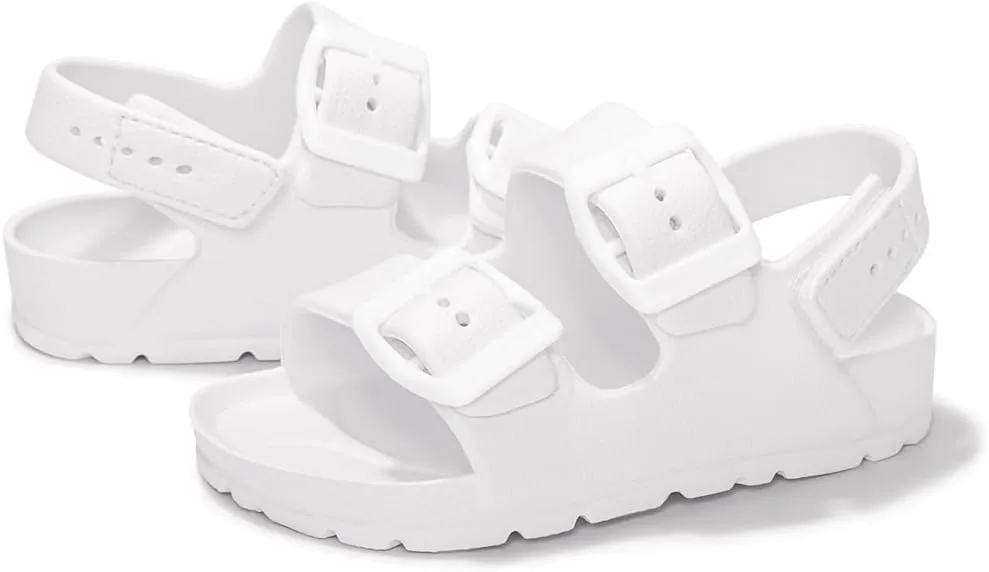 FUNKYMONKEY Unisex-Child Slides Double Buckle Adjustable EVA Flat Sandals for Boys Girls
