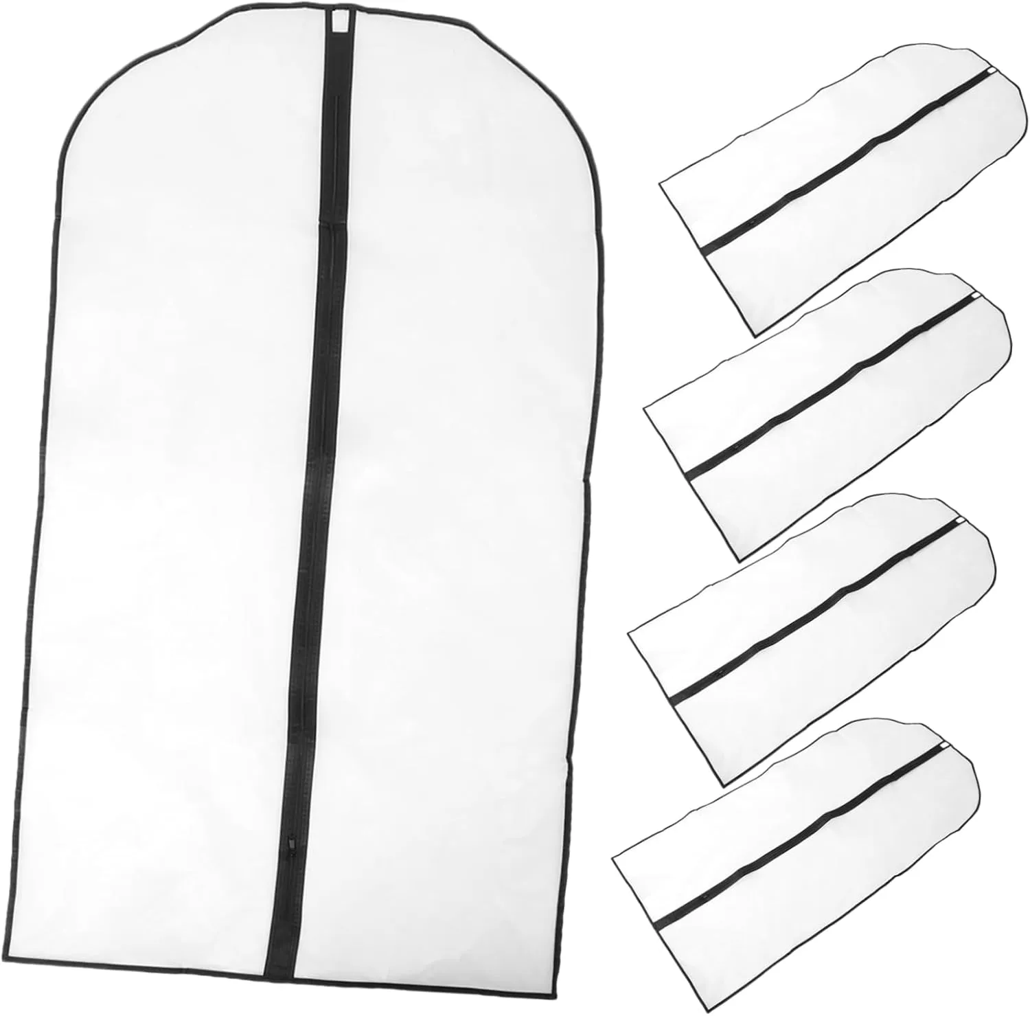 Gadpiparty Clothing Dust Bags 5pcs Hanging Suit Bags for Dress Peva Transparent Dustproof Home Travel