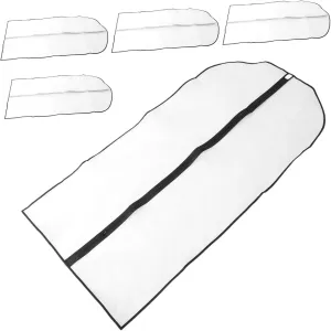 Gadpiparty Dress Bags for Hanging Clothes 5pcs Garment Bag Peva Clear Suit Protector Clothing for Travel