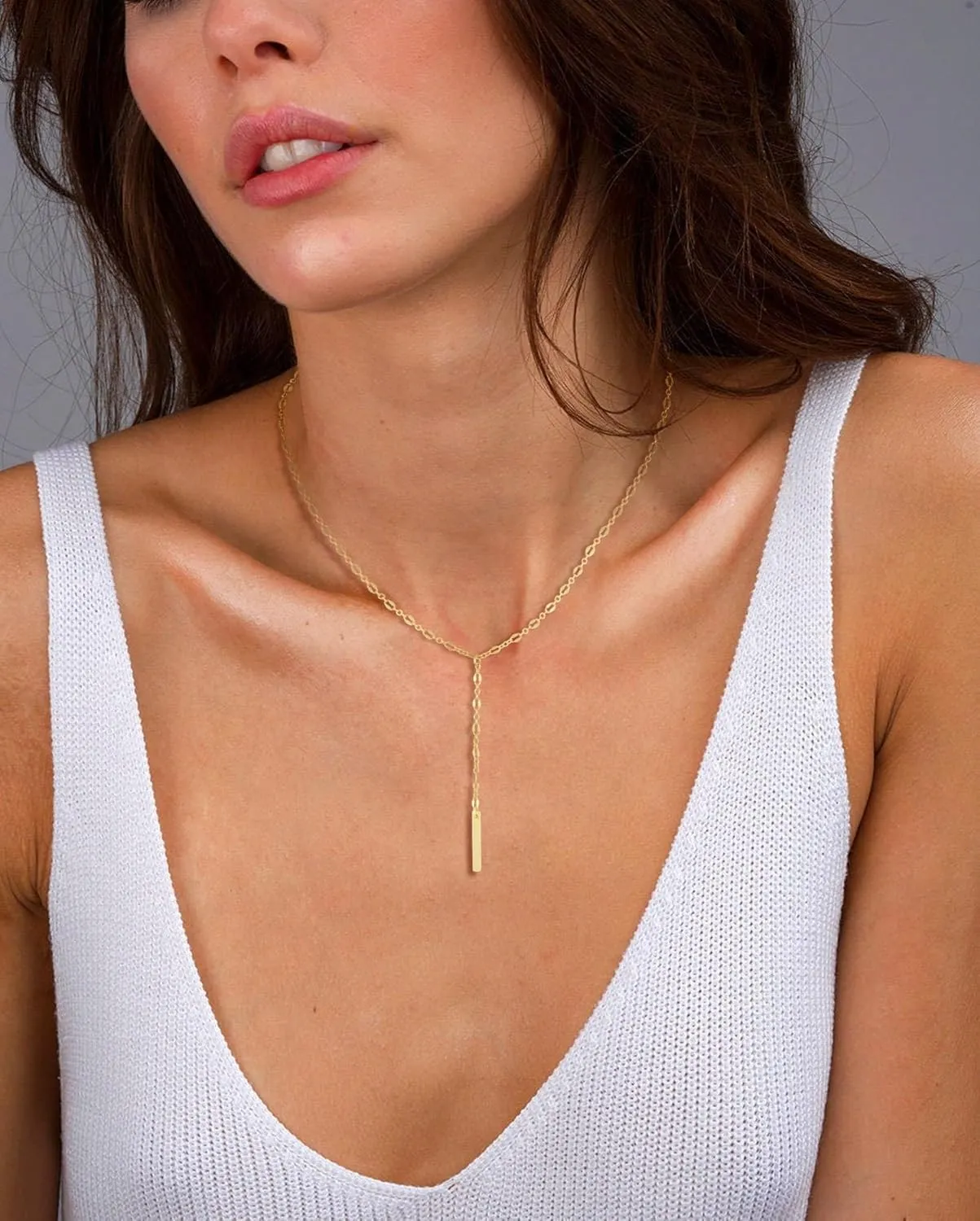 Gold Initial Necklaces for Women, Dainty 14K Gold Plated Layering Satellite Chain Necklace Personalized Cute A-Z Letter Name Pendant Necklace Gold Layered Necklaces for Women Jewelry Gift