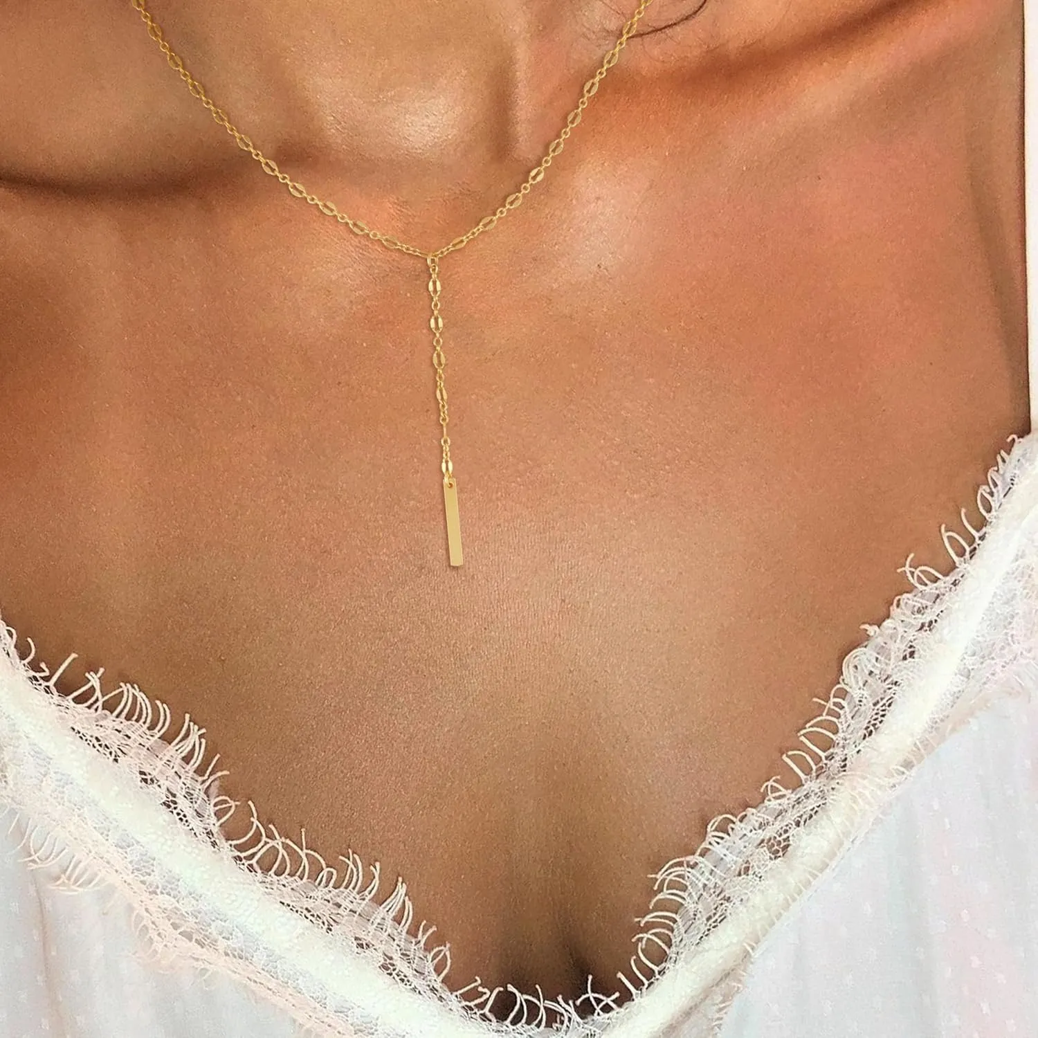 Gold Initial Necklaces for Women, Dainty 14K Gold Plated Layering Satellite Chain Necklace Personalized Cute A-Z Letter Name Pendant Necklace Gold Layered Necklaces for Women Jewelry Gift