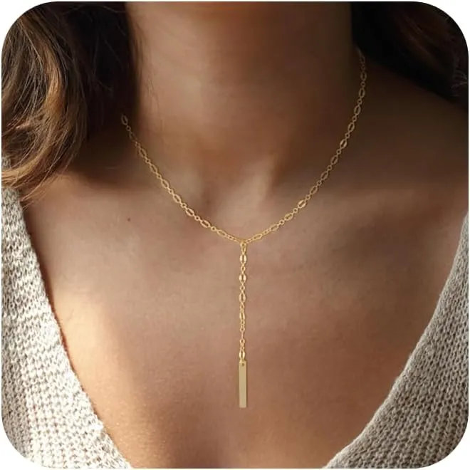 Gold Initial Necklaces for Women, Dainty 14K Gold Plated Layering Satellite Chain Necklace Personalized Cute A-Z Letter Name Pendant Necklace Gold Layered Necklaces for Women Jewelry Gift