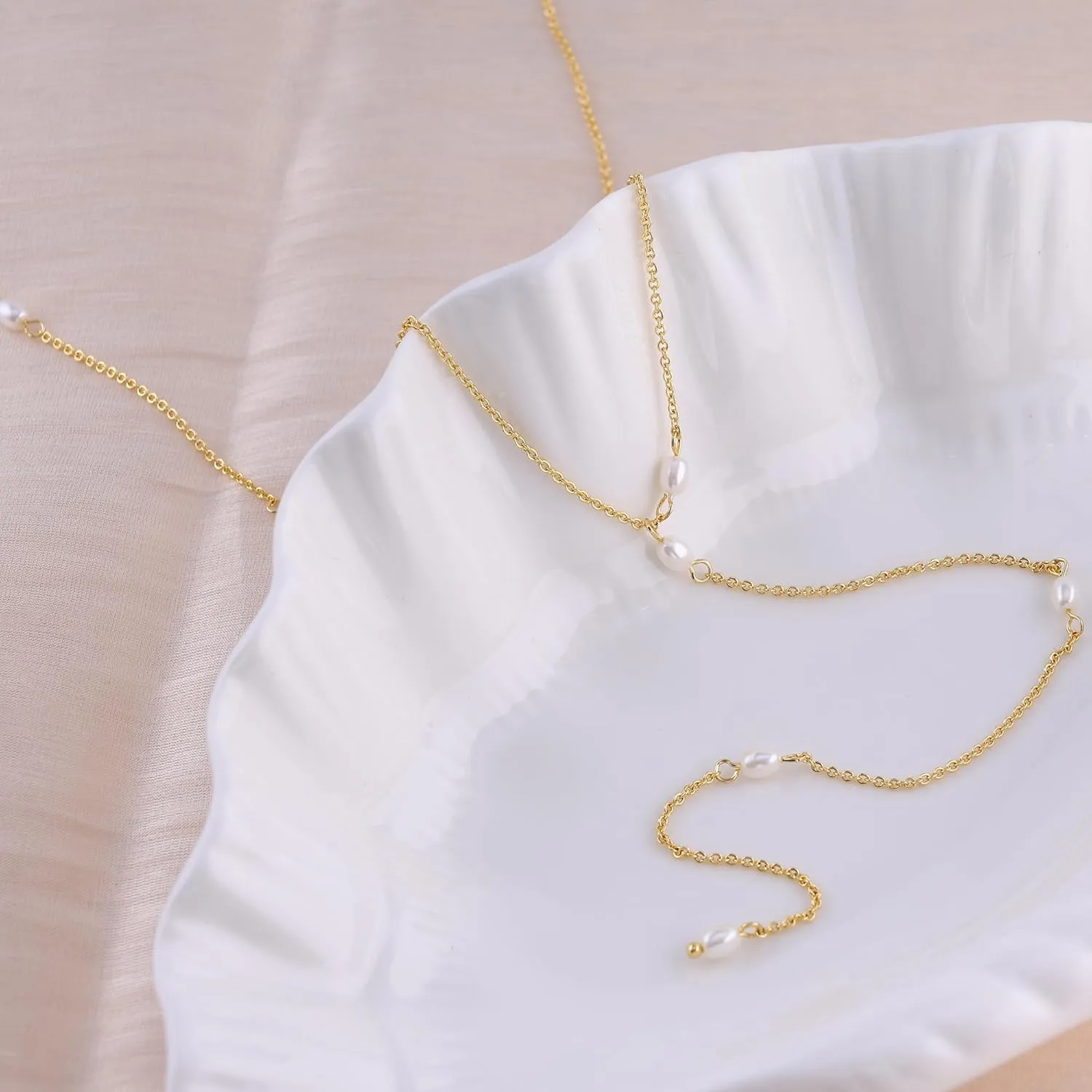 Gold Necklace for Women, Dainty Gold Long Necklaces 14k Gold Plated Prom Bar CZ Lariat Necklace Simple Choker Necklaces for Women Trendy Boho Fashion Costume Jewelry Womens