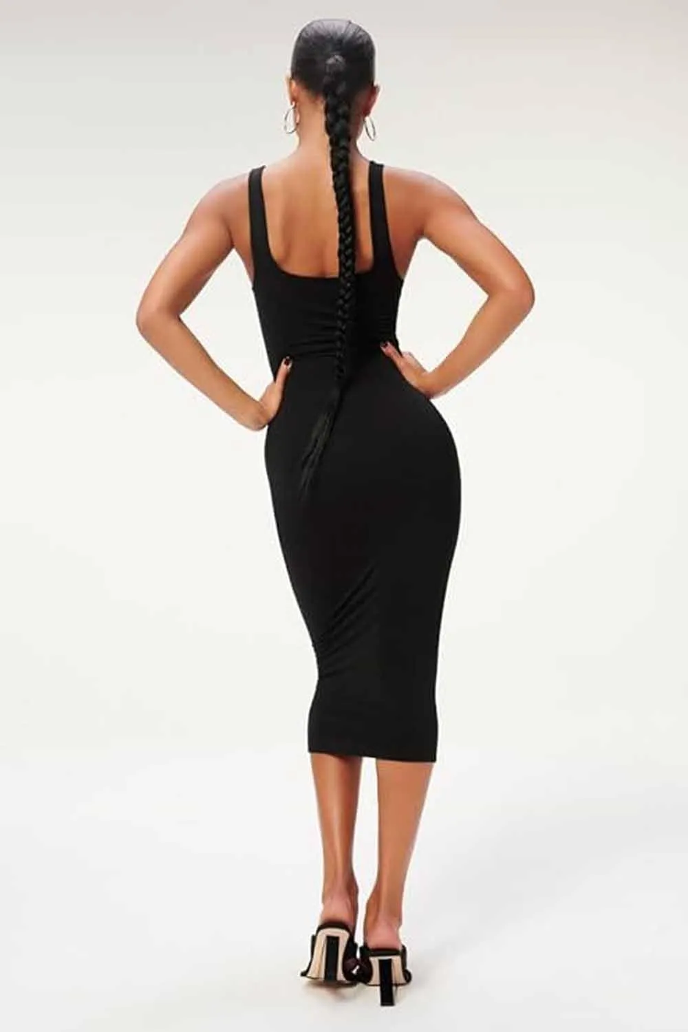 Good American Women's Scoop Neck Midi Dress -