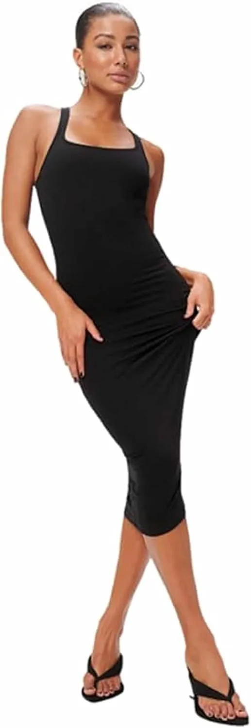 Good American Women's Scoop Neck Midi Dress -