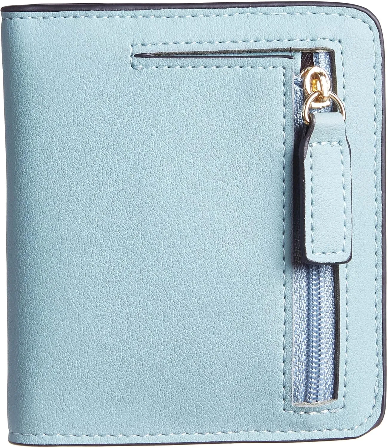 Gostwo Small Wallet for Women, Slim Bifold Credit Card Holder, Compact RFID Blocking Cash Wallet, Billfolds Thin Leather Zipper Pocket, Mini Wallet Gift for Ladies Teen Girls Travel with ID Window