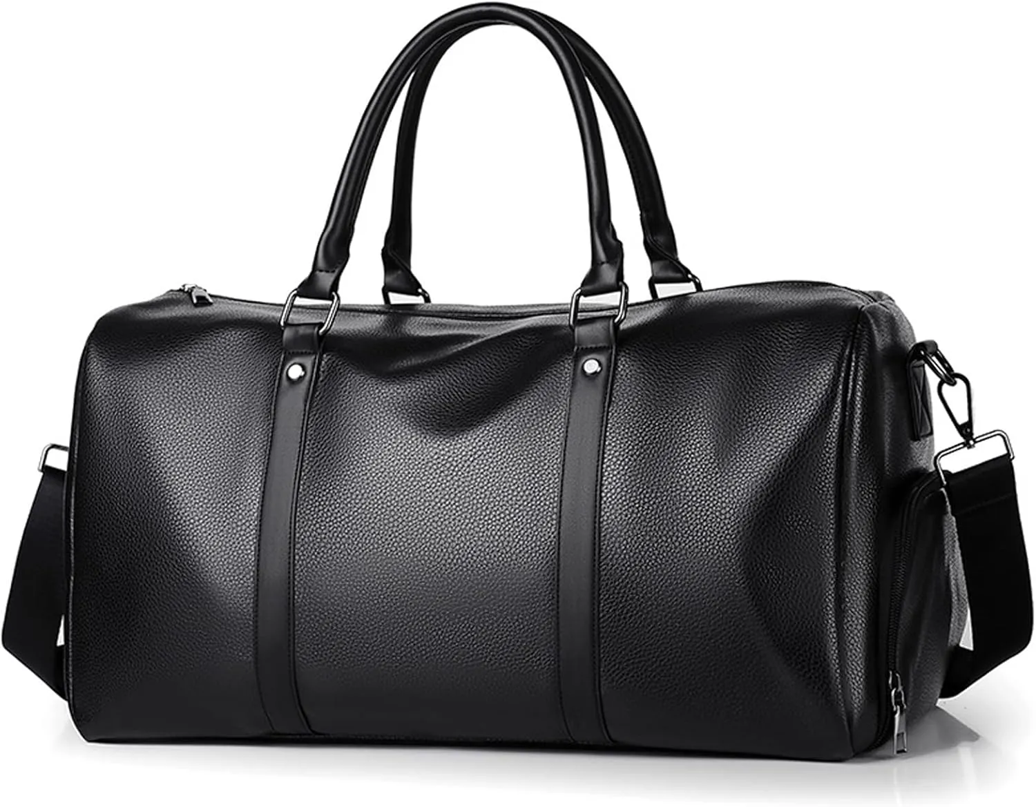 Gym Bag for Women & Men, Travel Duffel Bag Water Resistant Carry On Weekender Backpack for Airplane, 35L Classic Design, Pure Black