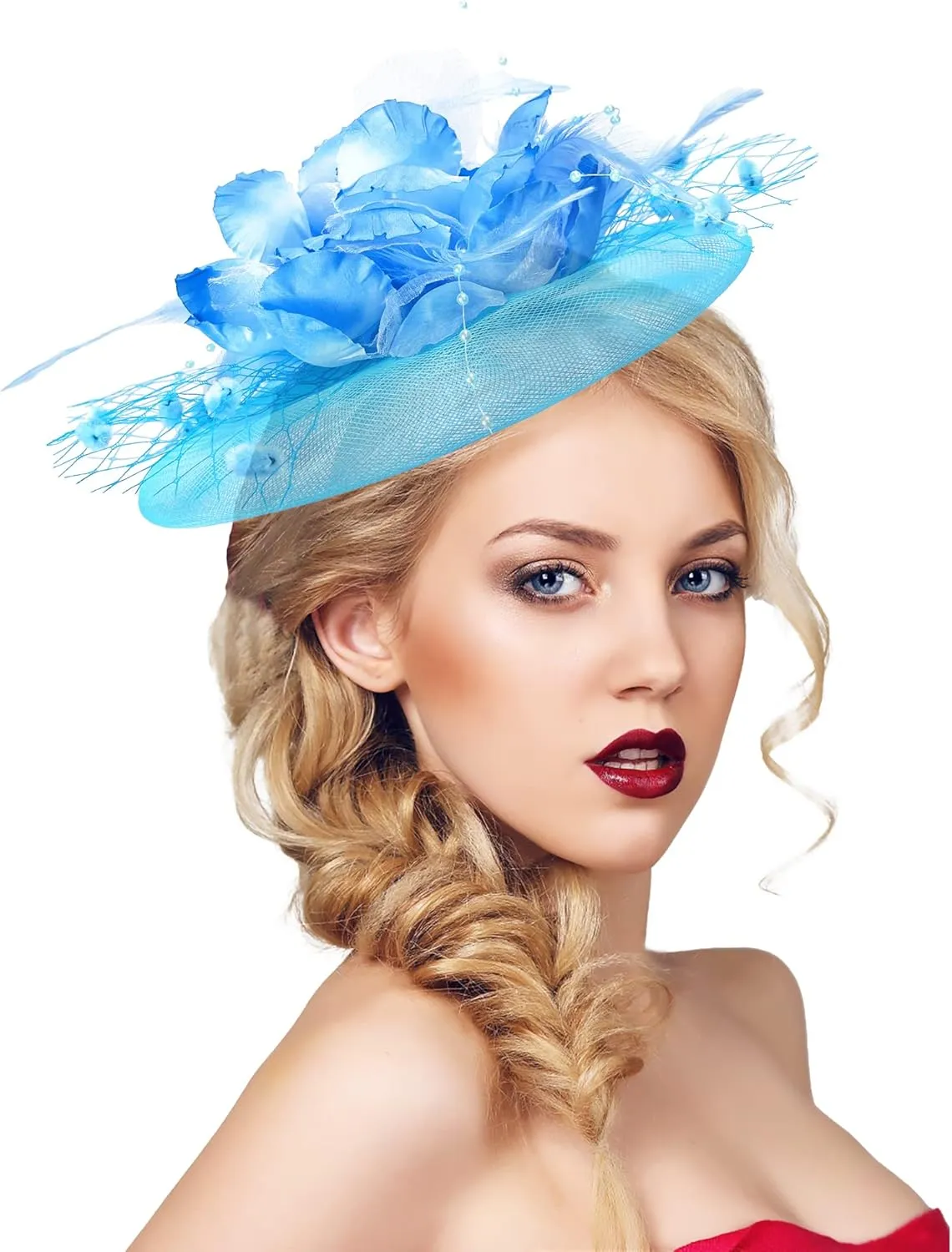 Halloween Fascinators Hat for Women Tea Party Feather Headband Mardi Gras Cocktail Hat Weddings