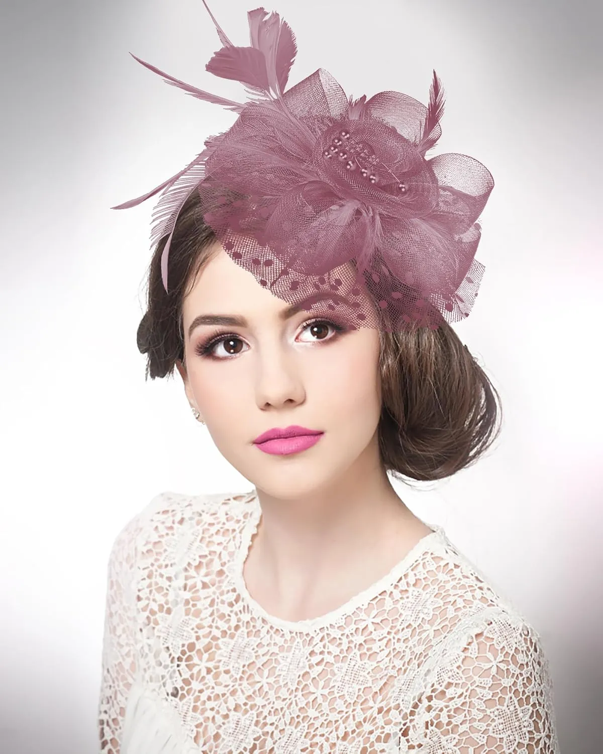 Halloween Fascinators Hat for Women Tea Party Feather Headband Mardi Gras Cocktail Hat Weddings