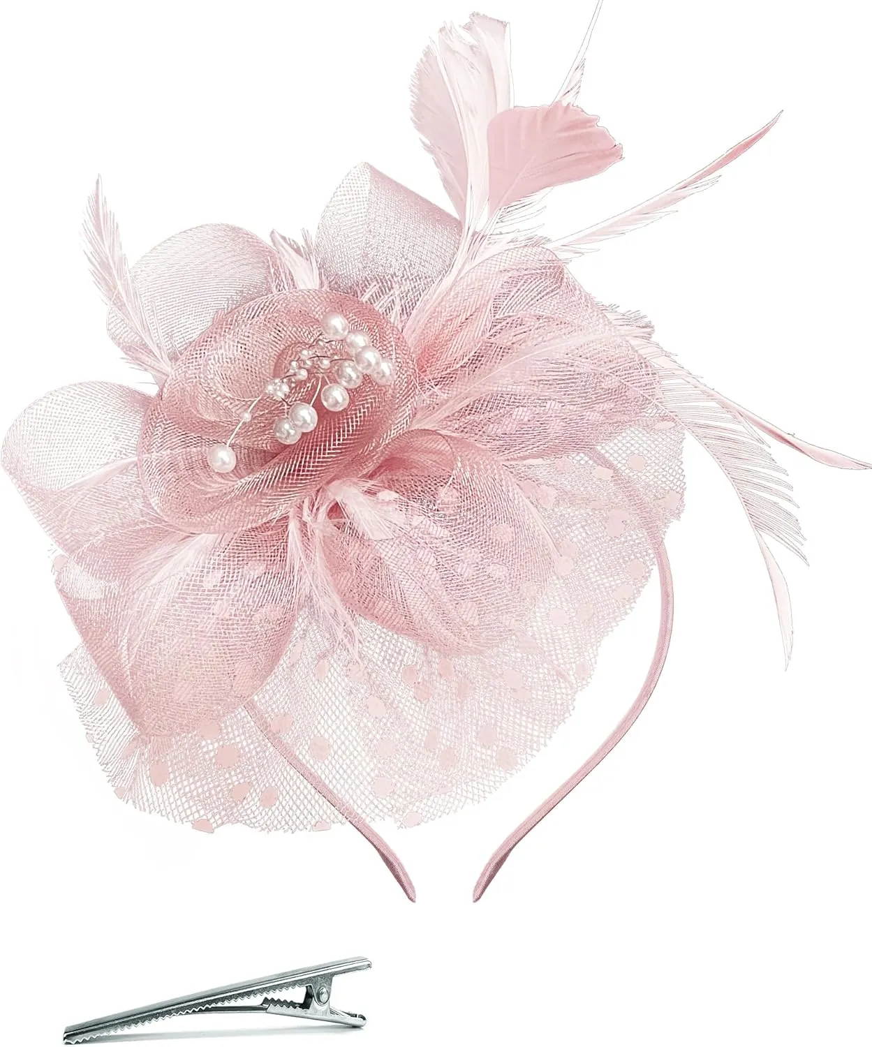 Halloween Fascinators Hat for Women Tea Party Feather Headband Mardi Gras Cocktail Hat Weddings