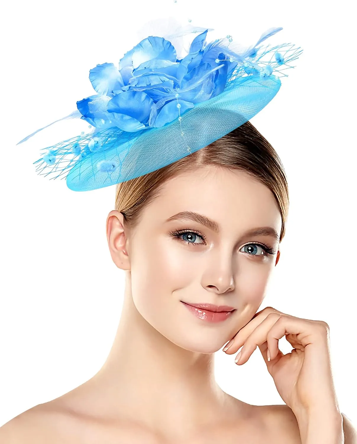 Halloween Fascinators Hat for Women Tea Party Feather Headband Mardi Gras Cocktail Hat Weddings