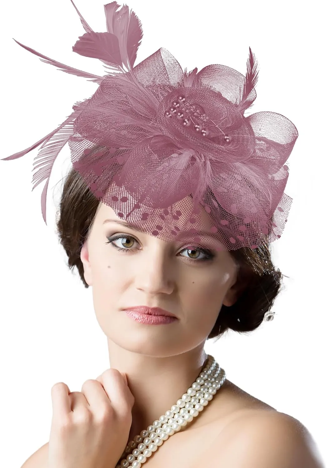 Halloween Fascinators Hat for Women Tea Party Feather Headband Mardi Gras Cocktail Hat Weddings