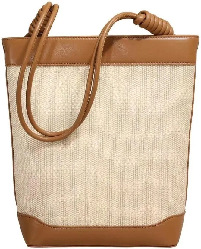 Handbag Bucket Bag Women's Beach Straw Bag Ins Style Handbag Large Capacity Commuter Shoulder Bag Straw Bags