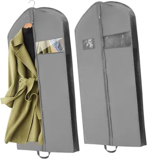Happyyami Garment Bag Set of 2 Dress Suit Bag Storage Bag for Travel 152x60x10cm