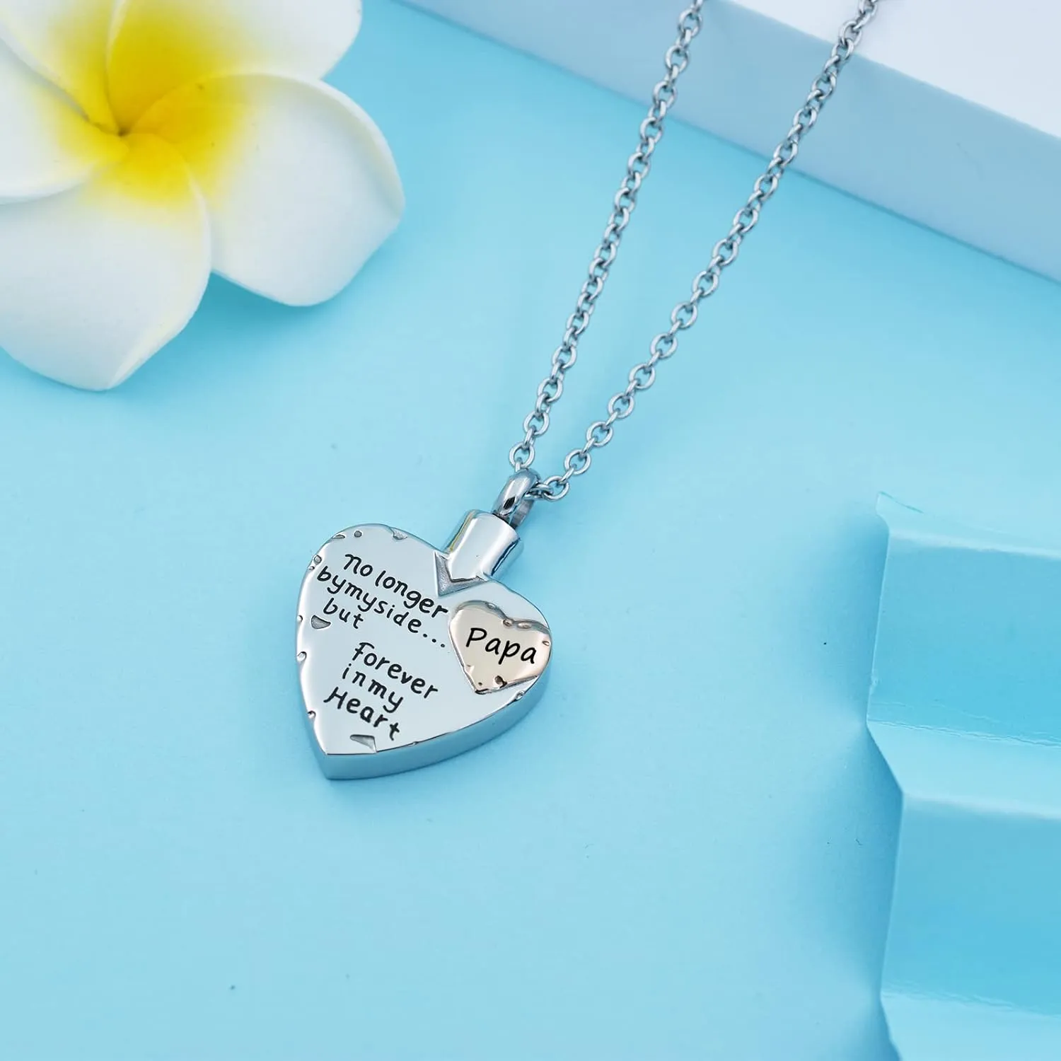 Heart Cremation Urn Necklace for Ashes Stainless Steel Cremation Jewelry for Family Members, Dad Mom Grandpa Grandma Daughter Son Wife Husband Nana Papa Keepsake Memorial Jewelry for Ashes Locket