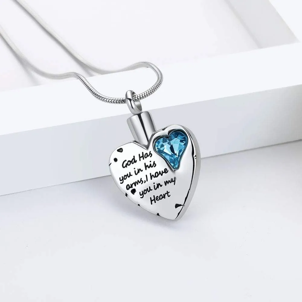 Heart Urn Necklace for Ashes Stainless Steel Cremation Jewelry for Ashes Keepsake Necklaces 