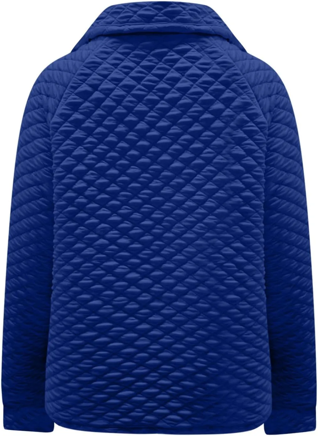 HGps8w Women's Half Zip Quilted Jacket Loose Fit Casual Long Sleeve Lightweight Lapel Puffer Down Coat with Pocket