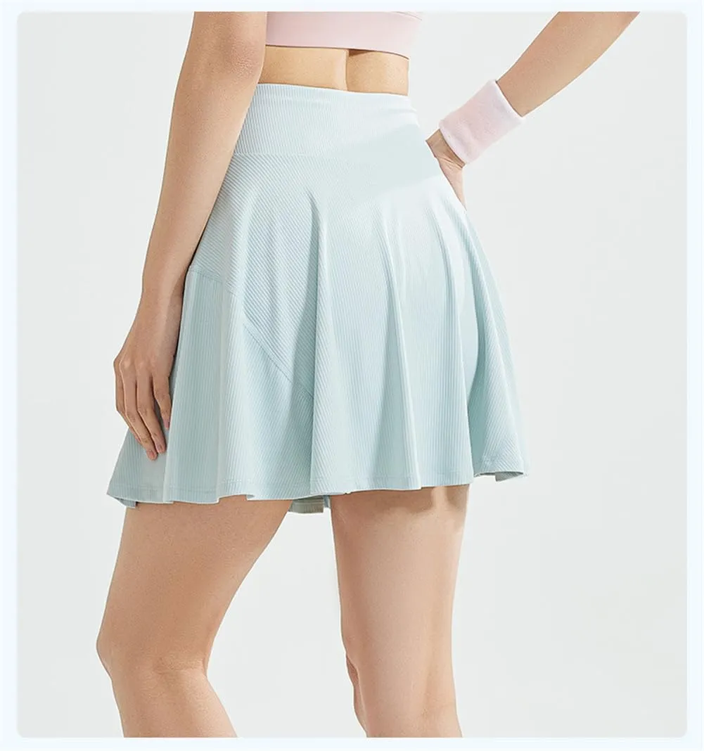 High Waisted Tennis Golf A Line Skirts for Women, Lightweight Athletic Tummy Control Casual Liner A Line Workout Skorts