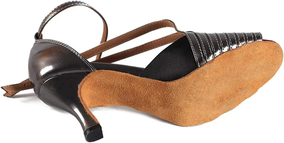 HIPPOSEUS Women Peep Toe Ballroom Dance Shoes High Heel Latin Salsa Dancing Pump,Model L028