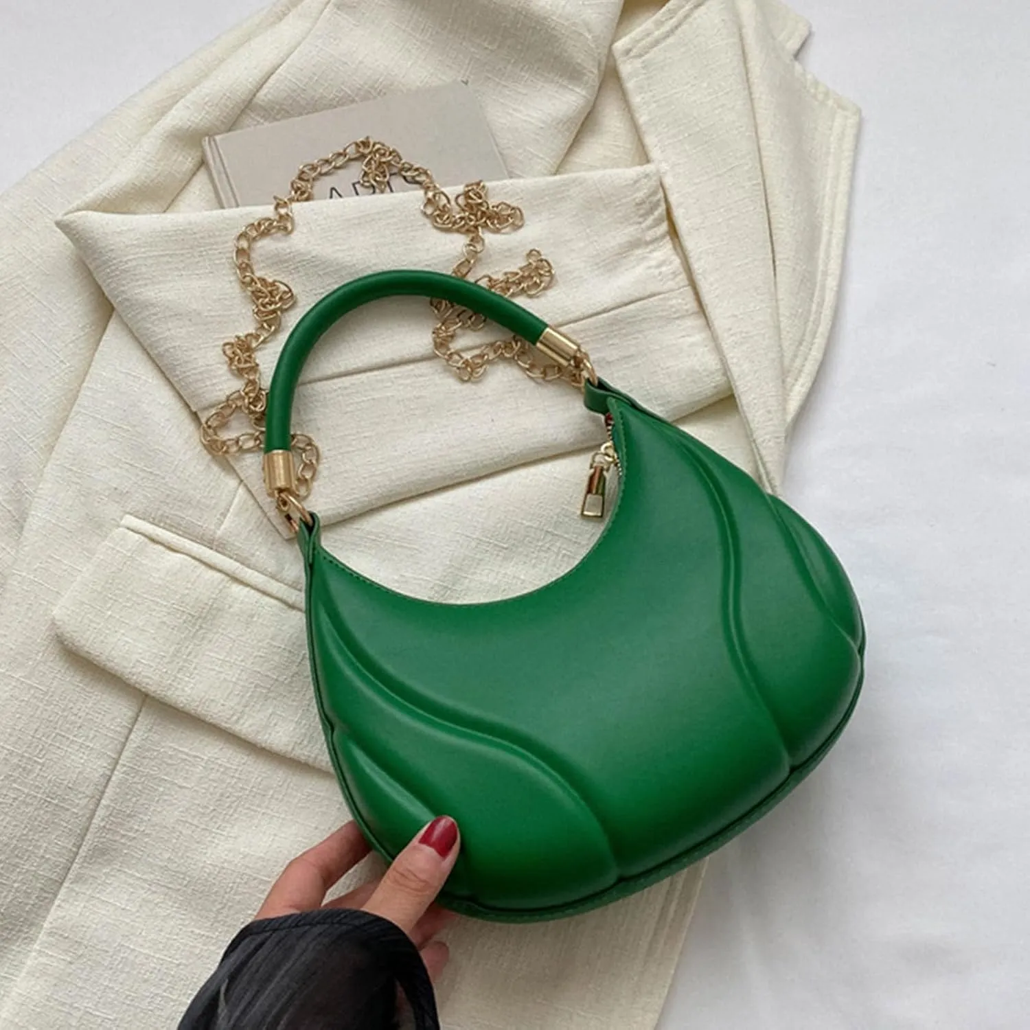 Hobo Crossbody Bags for Women Cute Hobo Tote Handbags Mini Clutch Purses with Zipper Closure Luxury Travel Bag(Green)