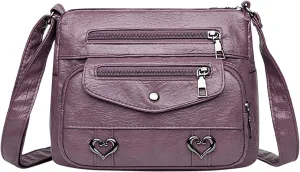Hobo Crossbody Bags for Women Cute Hobo Tote Handbags Mini Clutch Purses with Zipper Closure Small Makeup Bag(Purple)