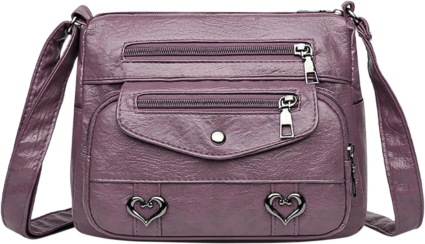 Hobo Crossbody Bags for Women Cute Hobo Tote Handbags Mini Clutch Purses with Zipper Closure Small Makeup Bag(Purple)