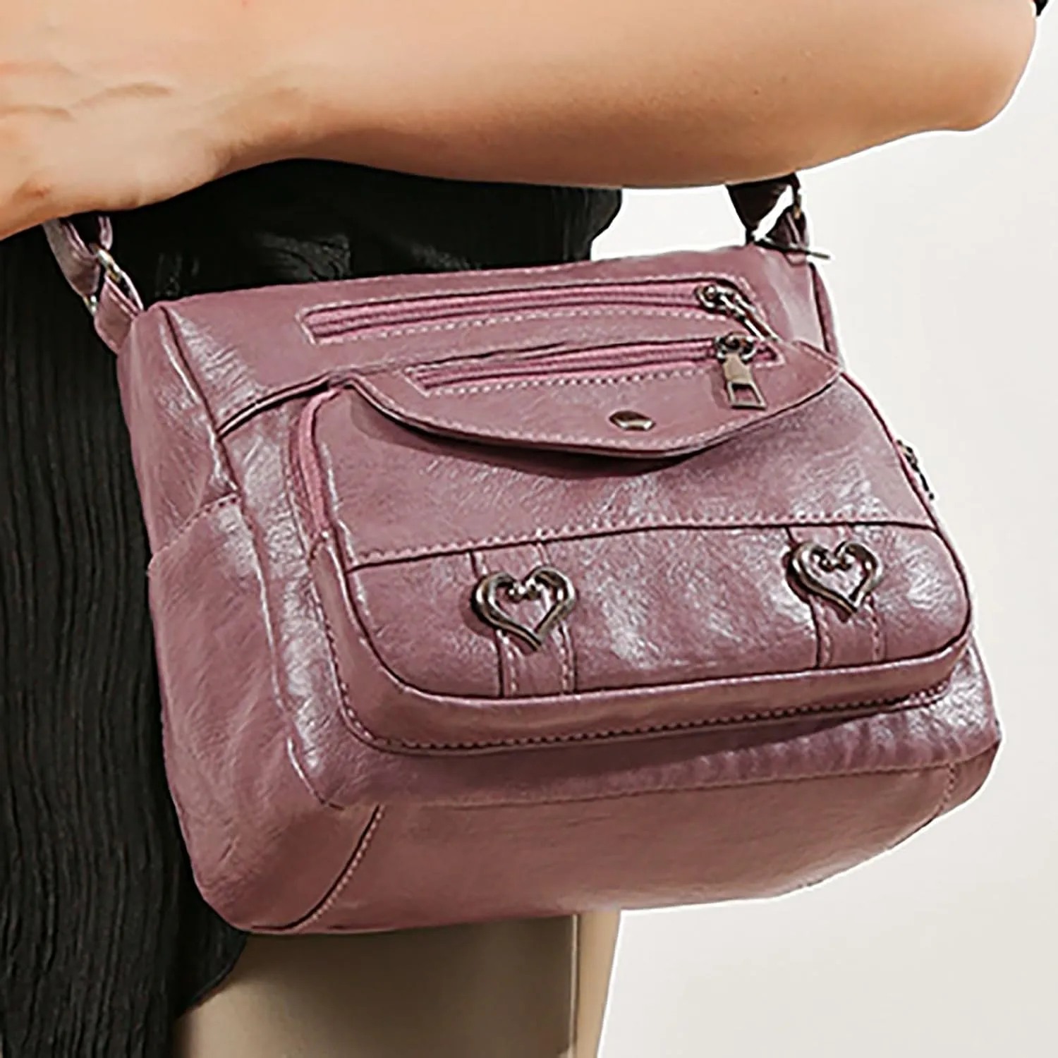 Hobo Crossbody Bags for Women Cute Hobo Tote Handbags Mini Clutch Purses with Zipper Closure Small Makeup Bag(Purple)