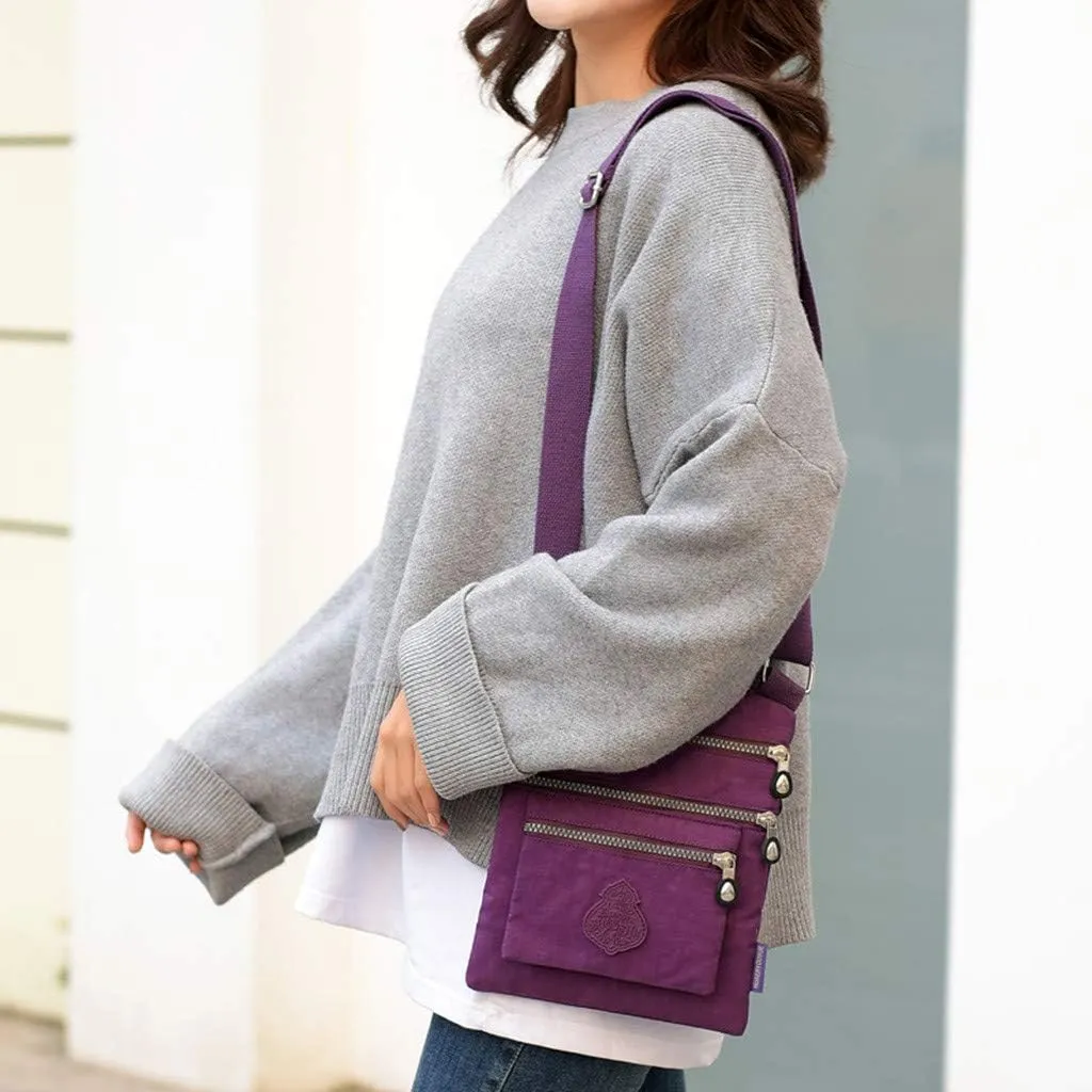 Hobo Crossbody Bags for Women Waterproof Nylon Crossbody Bags for Woman Trendy Carry on Bag for Airplanes Women(Purple)