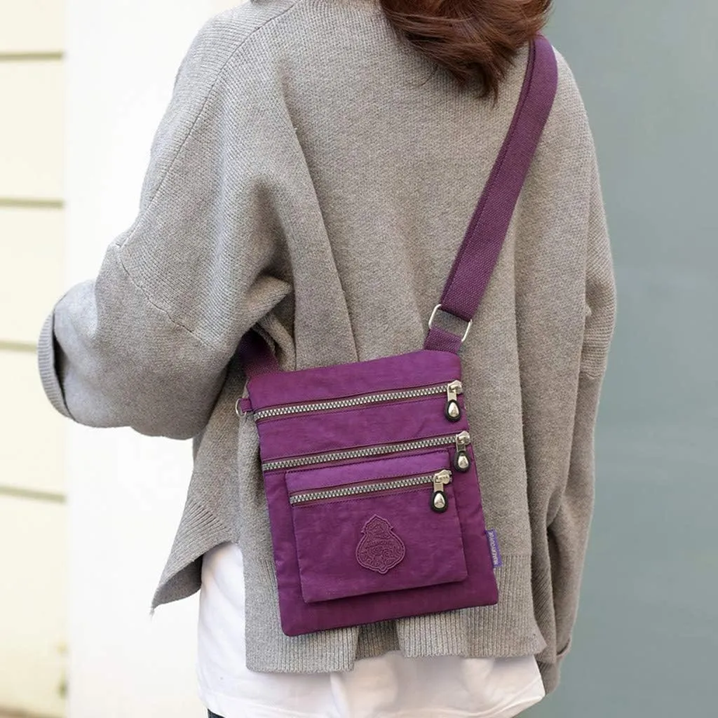 Hobo Crossbody Bags for Women Waterproof Nylon Crossbody Bags for Woman Trendy Carry on Bag for Airplanes Women(Purple)