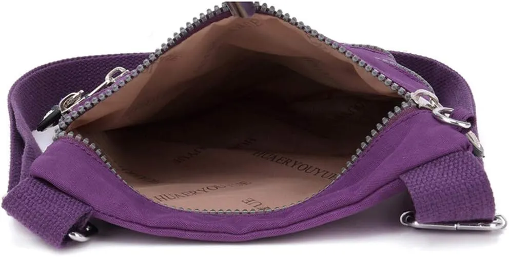 Hobo Crossbody Bags for Women Waterproof Nylon Crossbody Bags for Woman Trendy Carry on Bag for Airplanes Women(Purple)