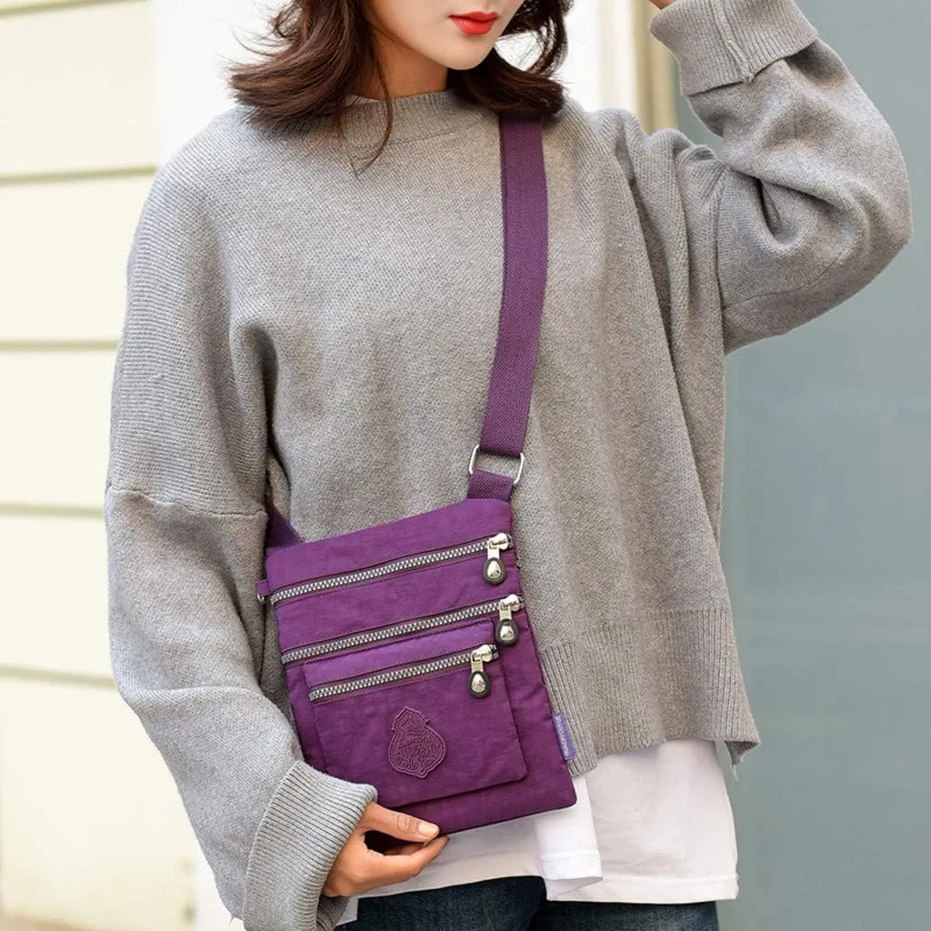 Hobo Crossbody Bags for Women Waterproof Nylon Crossbody Bags for Woman Trendy Carry on Bag for Airplanes Women(Purple)