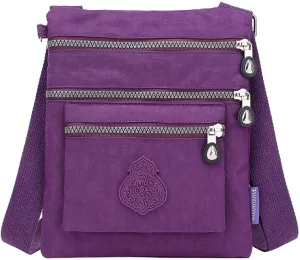 Hobo Crossbody Bags for Women Waterproof Nylon Crossbody Bags for Woman Trendy Carry on Bag for Airplanes Women(Purple)