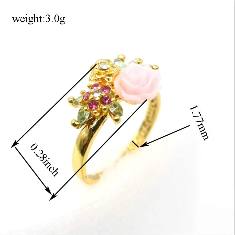 HSQYJ Fashion Crystal Flower Ring Elegant Rhinestone Cocktail Statement Rings Uniquely Stylish Fashion Creative Engagement Jewelry for Women Silver Plated