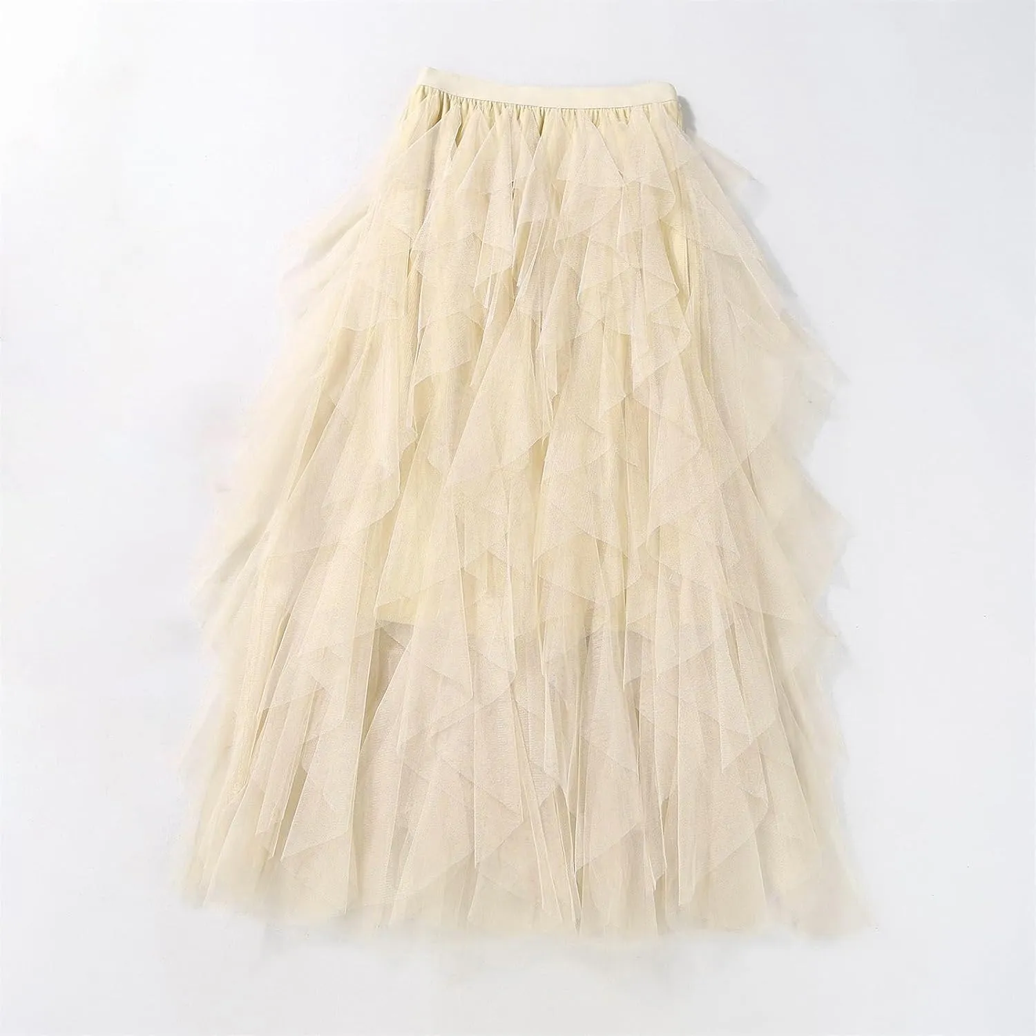 Irregular Mesh Half Length Skirt Women's Spring and Summer Multilayer Cake Skirt Poached Long Skirt Summer Clothing
