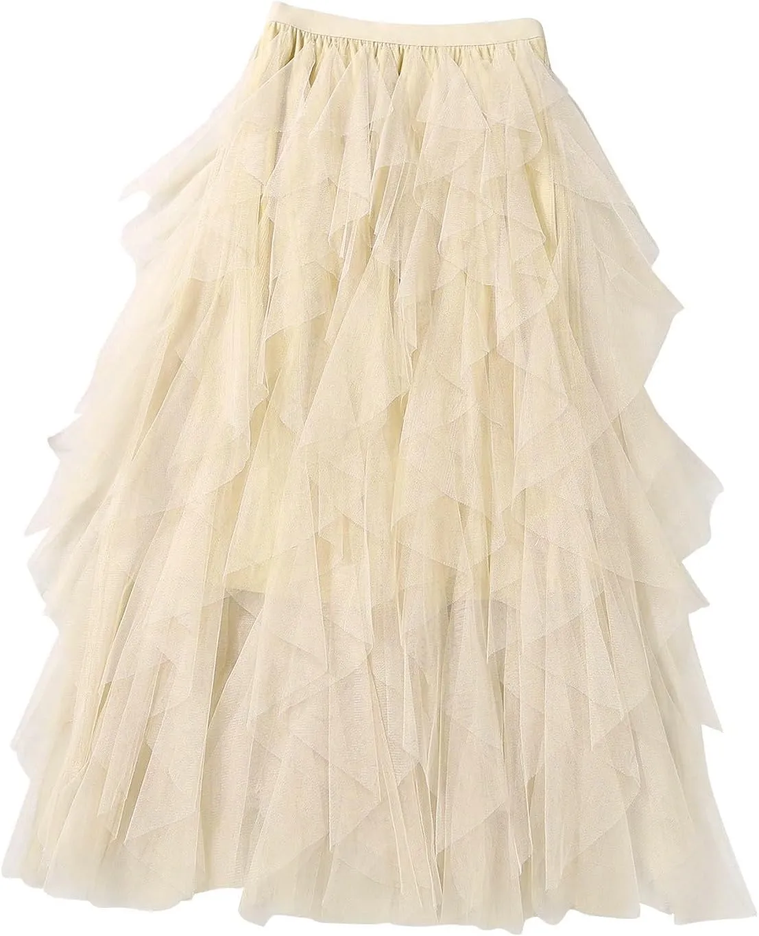 Irregular Mesh Half Length Skirt Women's Spring and Summer Multilayer Cake Skirt Poached Long Skirt Summer Clothing