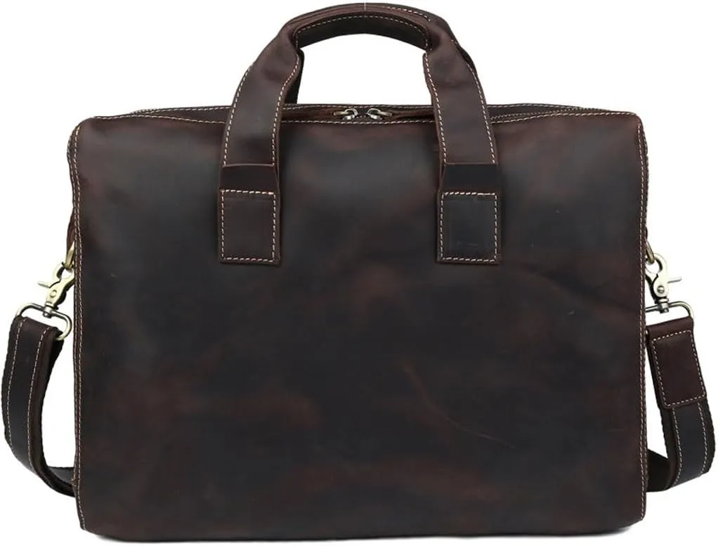 JSEIAJB Men's Business Bag Commuter Handheld Briefcase Leather Oe Shoulder Crossbody Men's Bag