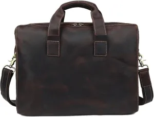 JSEIAJB Men's Business Bag Commuter Handheld Briefcase Leather Oe Shoulder Crossbody Men's Bag