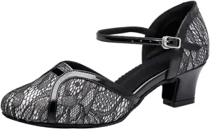 JUODVMP Women's Latin Salsa Dance Shoes Lace Split-Flex Ankle-Straps Dance Heels Model L321