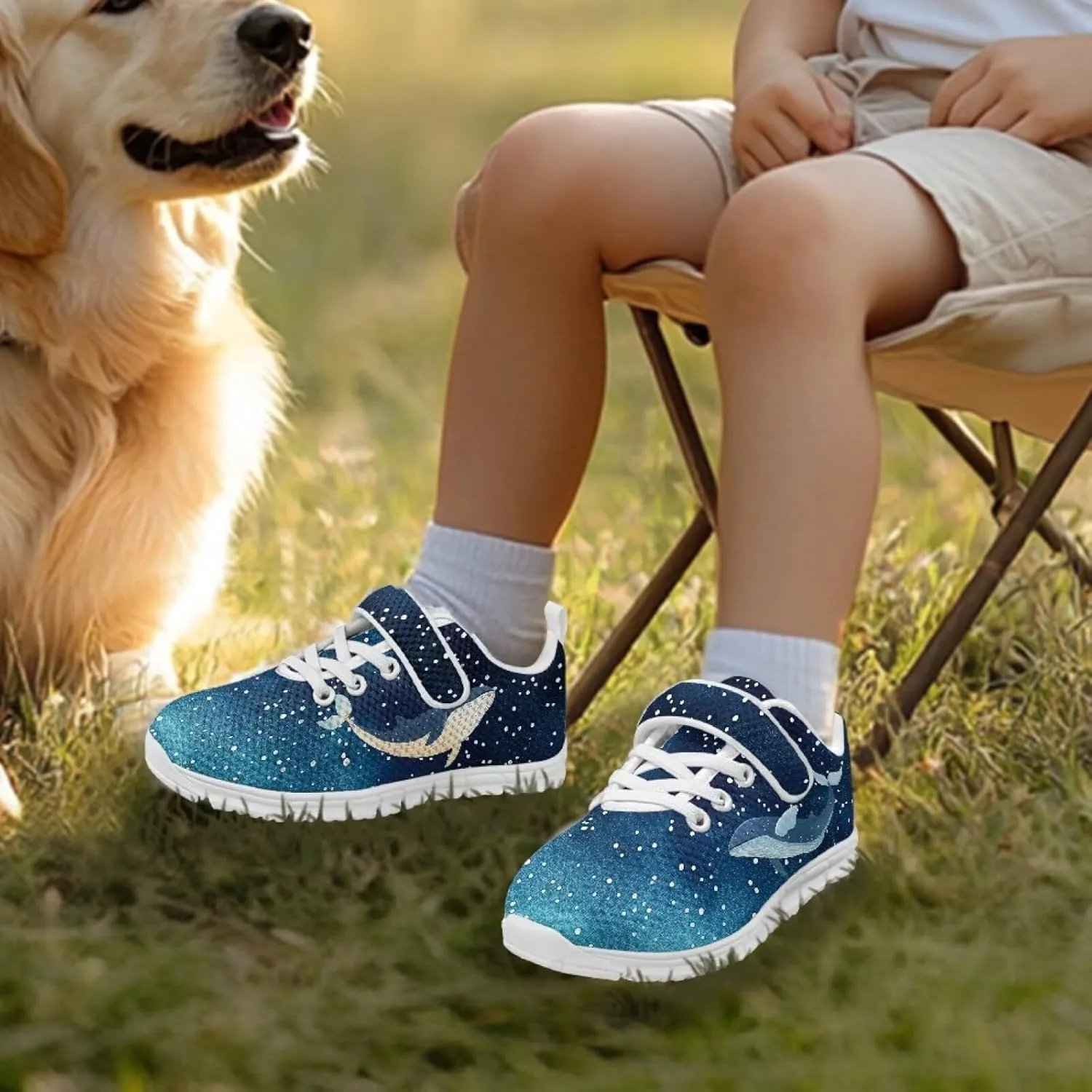 Kids Shoes Comfortable Breathable Hook and Loops Athletic Running Shoes for Litter Kids Non-Slip Lightweight School Sport Sneaker for Boys Girls US 11-15