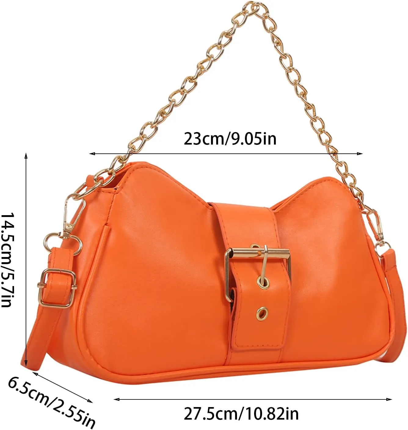 Ladies Fashion Retro Solid Color Leather Metal Adjustable Shoulder Strap Messenger Bag Drummer Tactic (White, One Size)