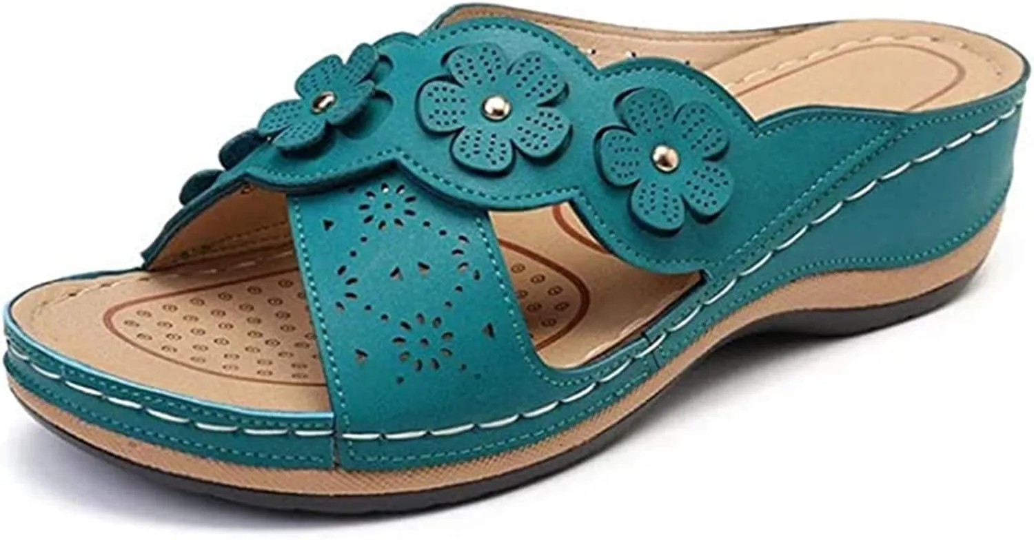 Ladmiple Orthopedic Sandals For Women Plantar Fasciitis Arch Heel Support Flip Flops Summer Dressy Comfort Orthotic Slides