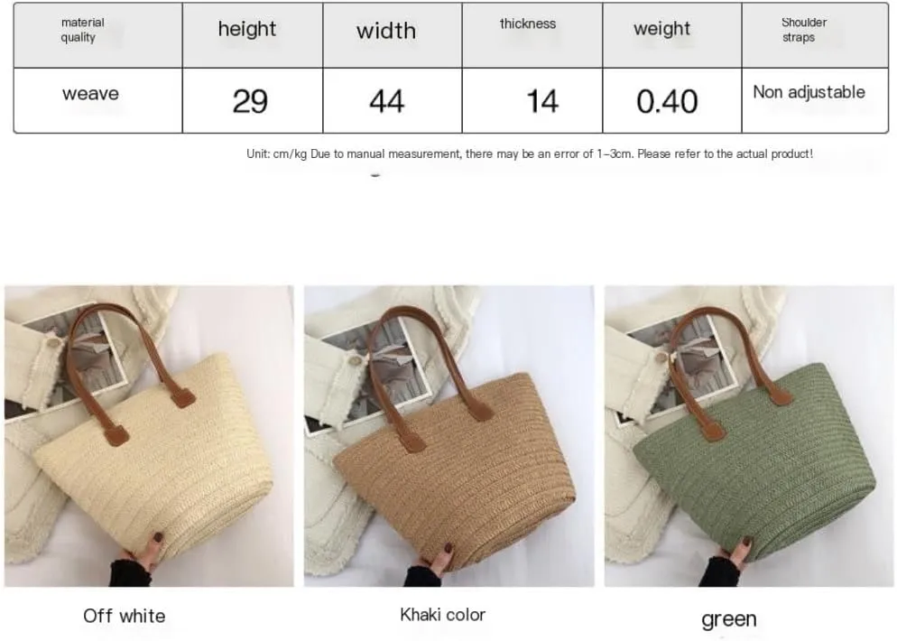 Large capacity Bag Straw Bag 2024 New Holiday Beach Straw Bag Woven Vegetable Basket Commuting Tote Bucket Ladies shoulder Bag