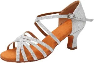 Latin-Dance-Shoes For Women Girls Modern Tango Salsa Ballroom Dancing Shoes Jazz Ladies Practice Dance-Shoes Salsa Heeled Sandal