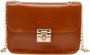 Leather Crossbody Bags for Women Cute Hobo Tote Handbags Mini Clutch Purses with Zipper Closure Transparent Bag(Brown)