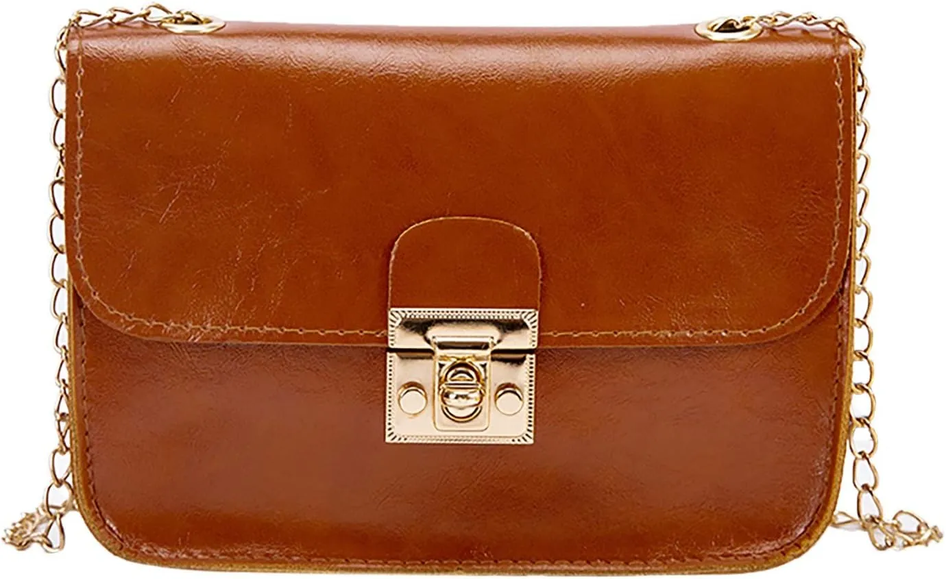 Leather Crossbody Bags for Women Cute Hobo Tote Handbags Mini Clutch Purses with Zipper Closure Transparent Bag(Brown)